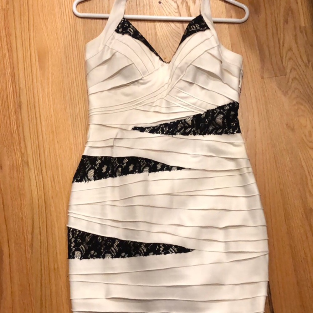 White and Black Lace Dress